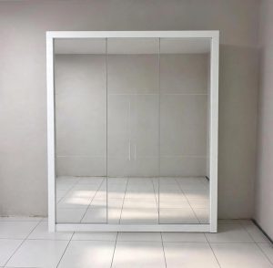 Guarda-Roupa Panamá 3 portas de correr flex com 3 espelhos – Branco